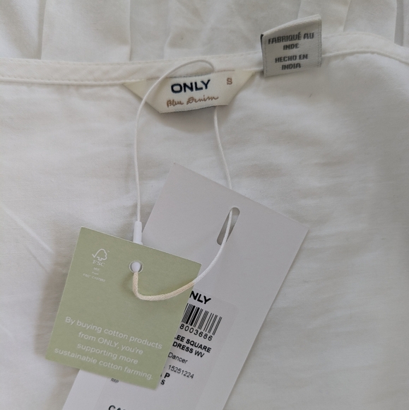 ONLY White Marylee Square neck babydoll tiered dress - Picture 9 of 9